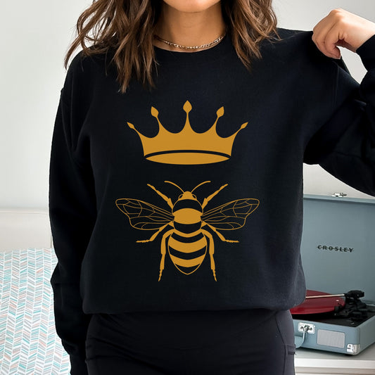 Queen Bee Gildan T-Shirt and Sweater - Women's Clothing - Black Sweatshirt