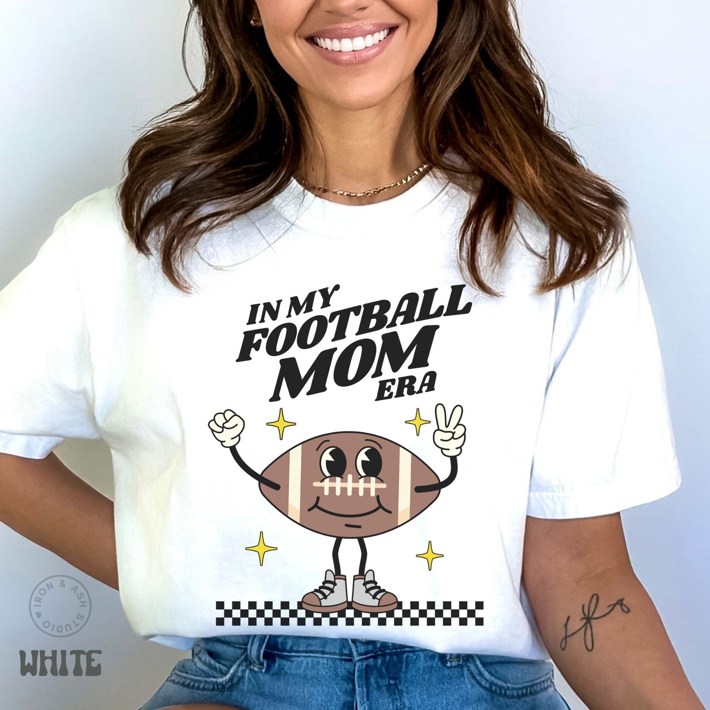 In My Football Mom Era Shirt, Retro Football Mom T-Shirt, In My Era Shirt, Football Mom T Shirt, Retro Football Season Game Day Crewneck Tee