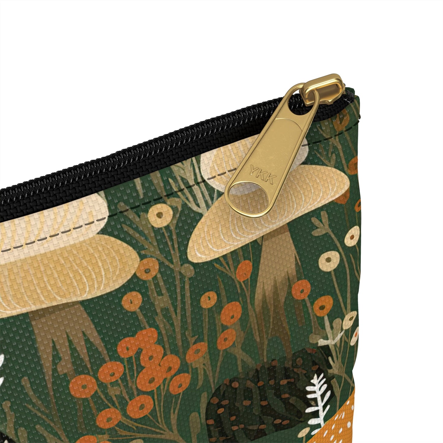 Mushroom Zippered Pouch, Mushroom Accessory Pouch, Mushroom Makeup Bag, Flat Zipper Pouch, Zippered Bag, Zippered Cosmetic Pouch, Zip Bag