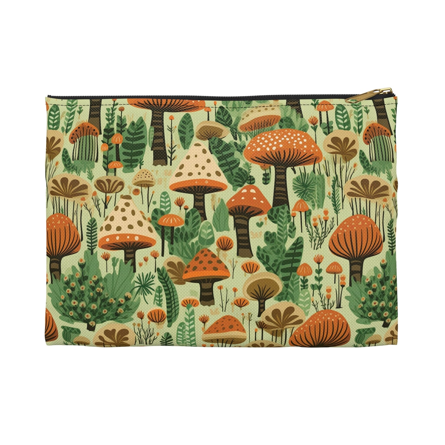 Mushroom Makeup Bag, Mushroom Zipper Pouch,  Mushroom Accessory Pouch, Cottagecore Case, Zippered Pouch, Zippered Bag, Mushroom Makeup Pouch