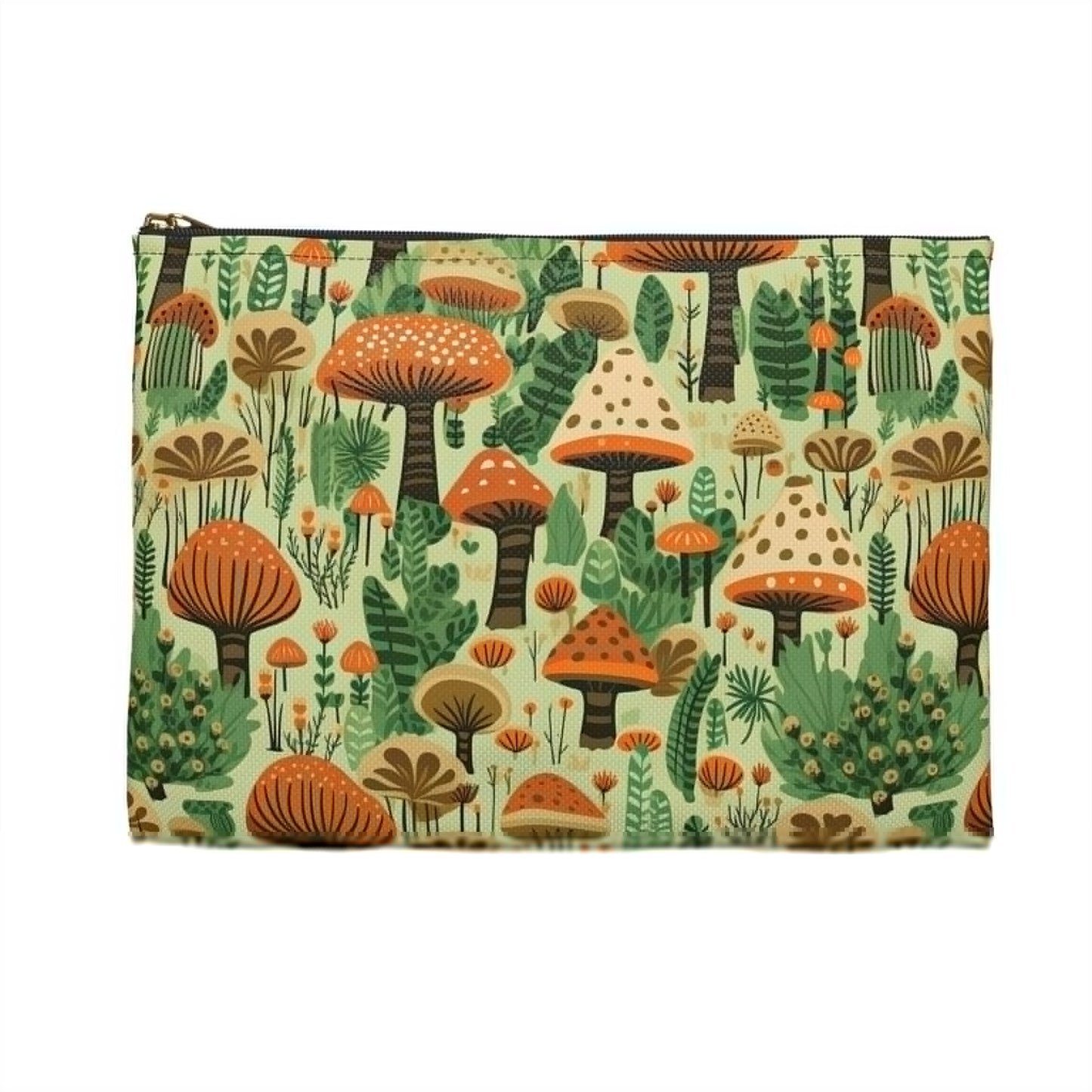 Mushroom Makeup Bag, Mushroom Zipper Pouch,  Mushroom Accessory Pouch, Cottagecore Case, Zippered Pouch, Zippered Bag, Mushroom Makeup Pouch
