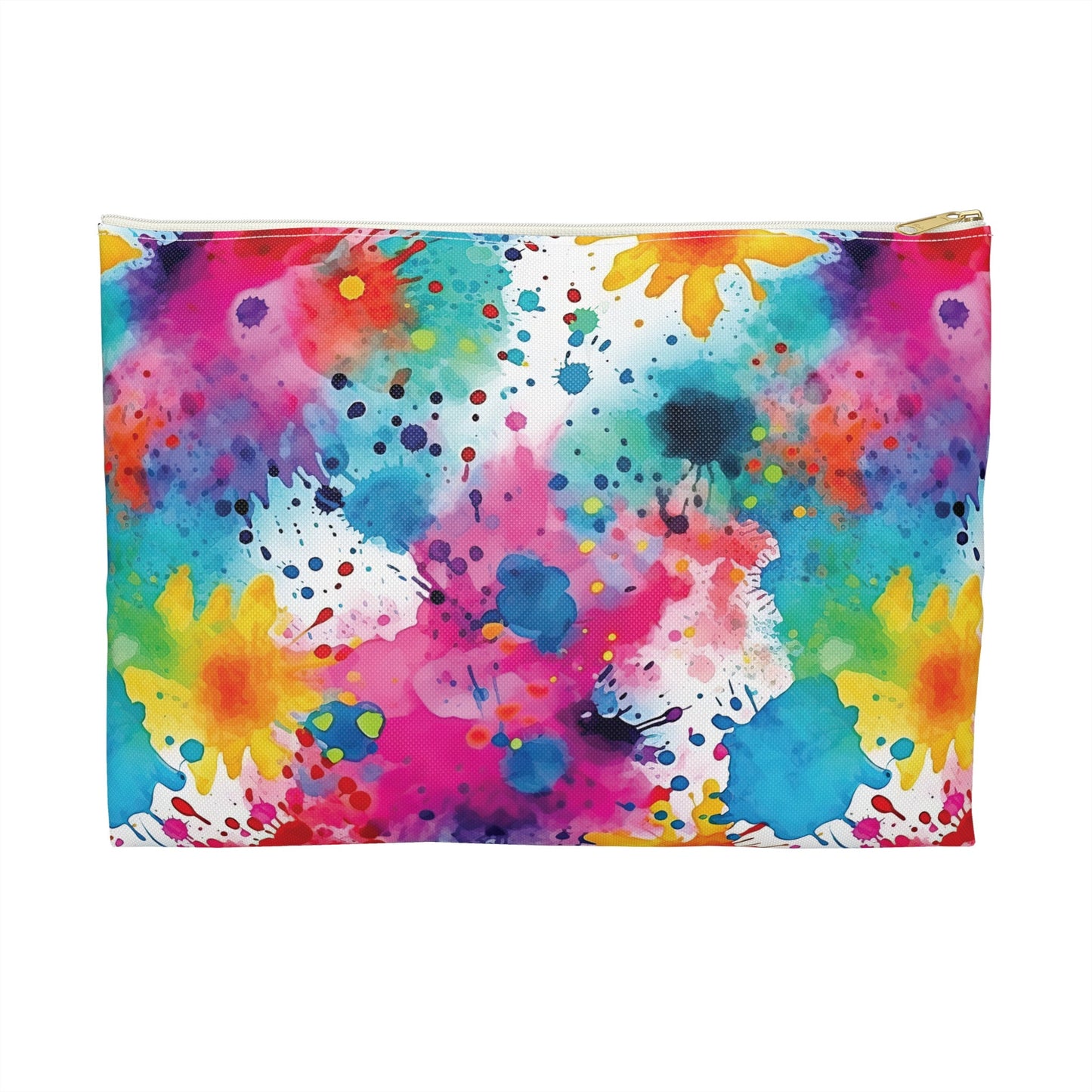 Paint Splatter Accessory Pouch, Zippered Pouch, Splatter Paint Makeup Bag, Flat Zipper Pouch, Zippered Bag, Zippered Cosmetic Pouch, Zip Bag