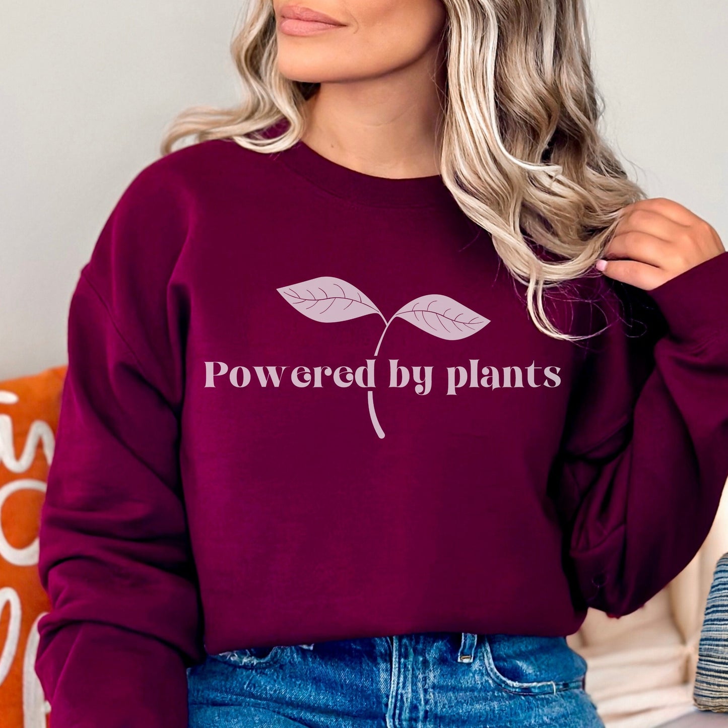 Powered By Plants Sweatshirt Eat More Plants Vegan Sweater Veganism Shirt Herbivore Vegetarian T-Shirt Vegan Gift Eat Your Veggies Crewneck