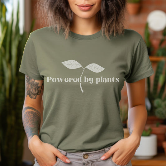 Powered By Plants Shirt Eat More Plants Vegan TShirt Veganism Shirt Herbivore T Shirt Vegetarian T-Shirt Vegan Gift Eat Your Veggies Shirt