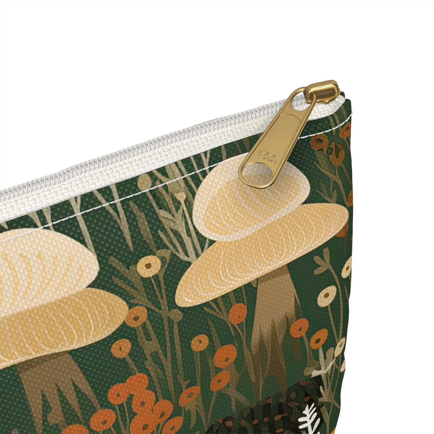 Mushroom Zippered Pouch, Mushroom Accessory Pouch, Mushroom Makeup Bag, Flat Zipper Pouch, Zippered Bag, Zippered Cosmetic Pouch, Zip Bag