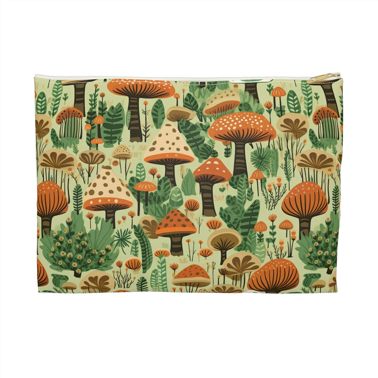 Mushroom Makeup Bag, Mushroom Zipper Pouch,  Mushroom Accessory Pouch, Cottagecore Case, Zippered Pouch, Zippered Bag, Mushroom Makeup Pouch