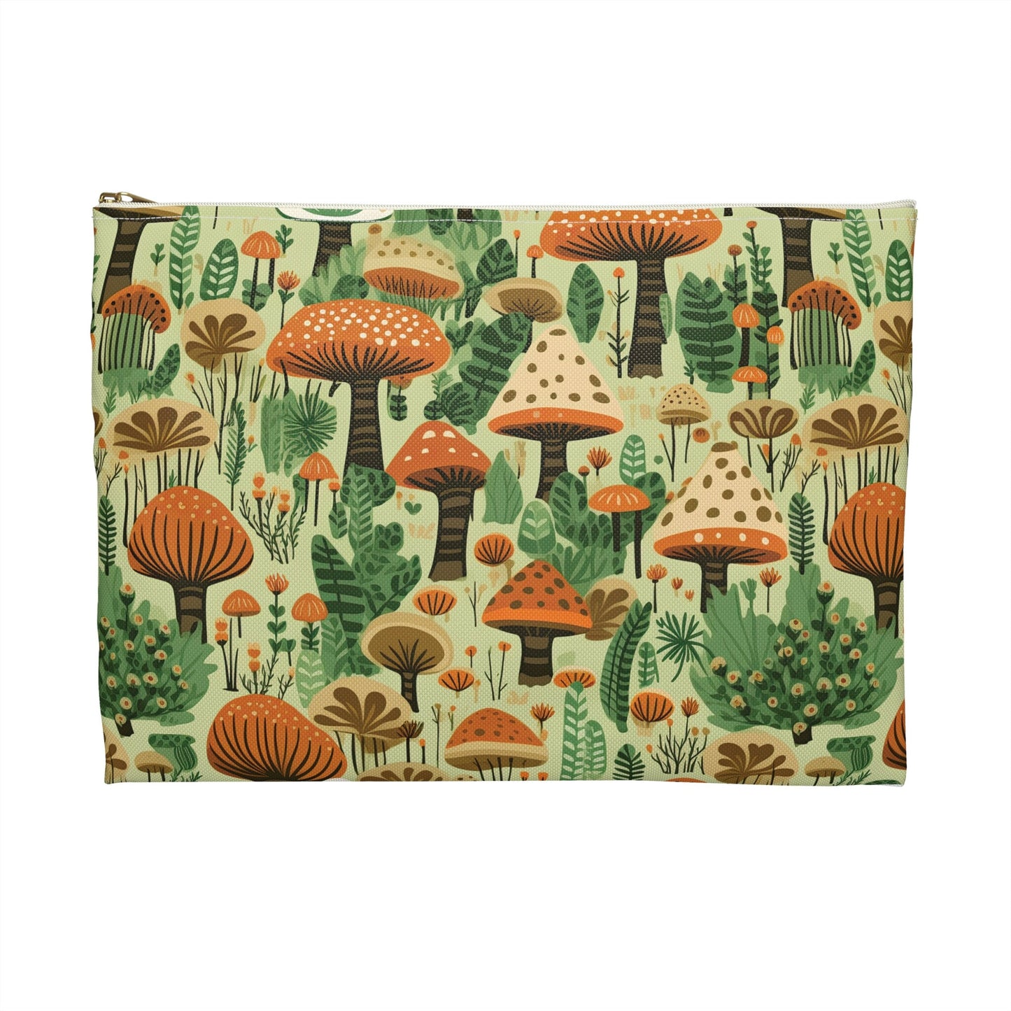 Mushroom Makeup Bag, Mushroom Zipper Pouch,  Mushroom Accessory Pouch, Cottagecore Case, Zippered Pouch, Zippered Bag, Mushroom Makeup Pouch