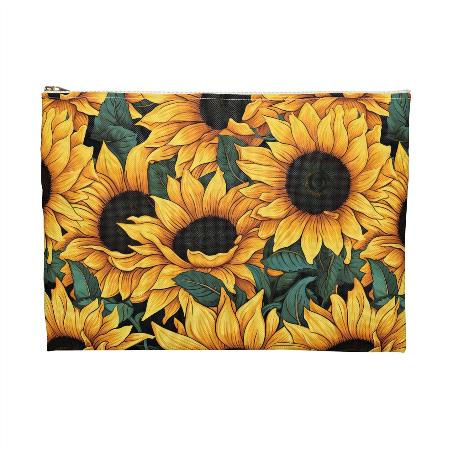 Sunflower Accessory Pouch Floral Makeup Bag Zipper Pouch Floral Sunflower Gifts Birthday Gift Cosmetic Bag Flower Makeup Bag Toiletry Bag