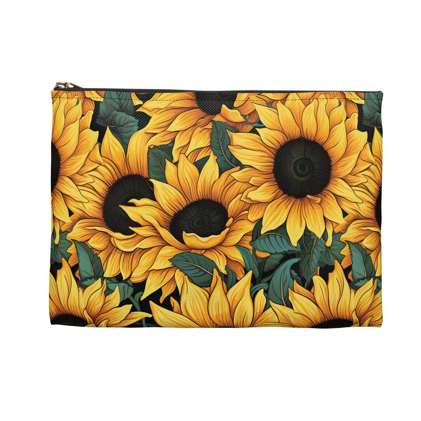 Sunflower Accessory Pouch Floral Makeup Bag Zipper Pouch Floral Sunflower Gifts Birthday Gift Cosmetic Bag Flower Makeup Bag Toiletry Bag