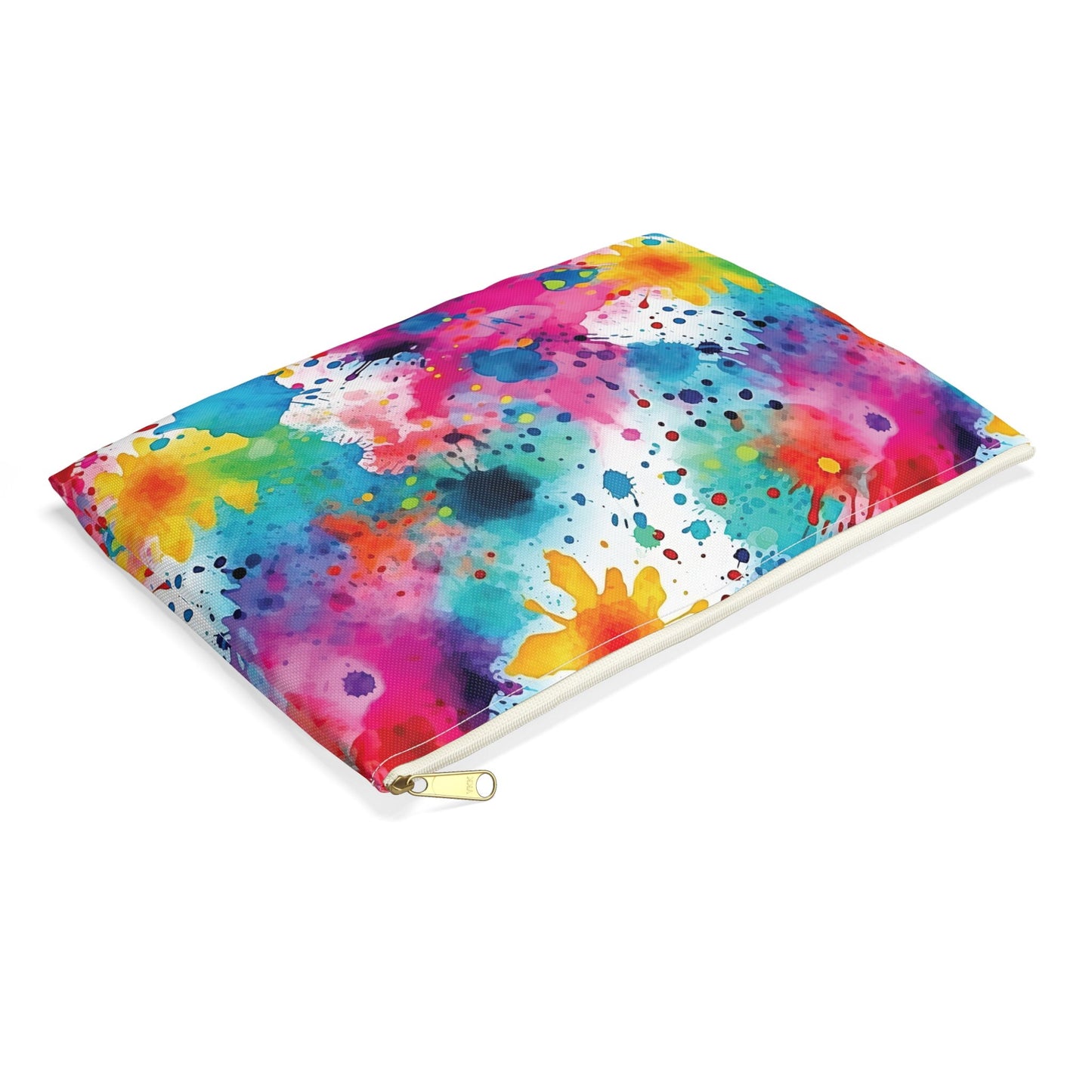 Paint Splatter Accessory Pouch, Zippered Pouch, Splatter Paint Makeup Bag, Flat Zipper Pouch, Zippered Bag, Zippered Cosmetic Pouch, Zip Bag