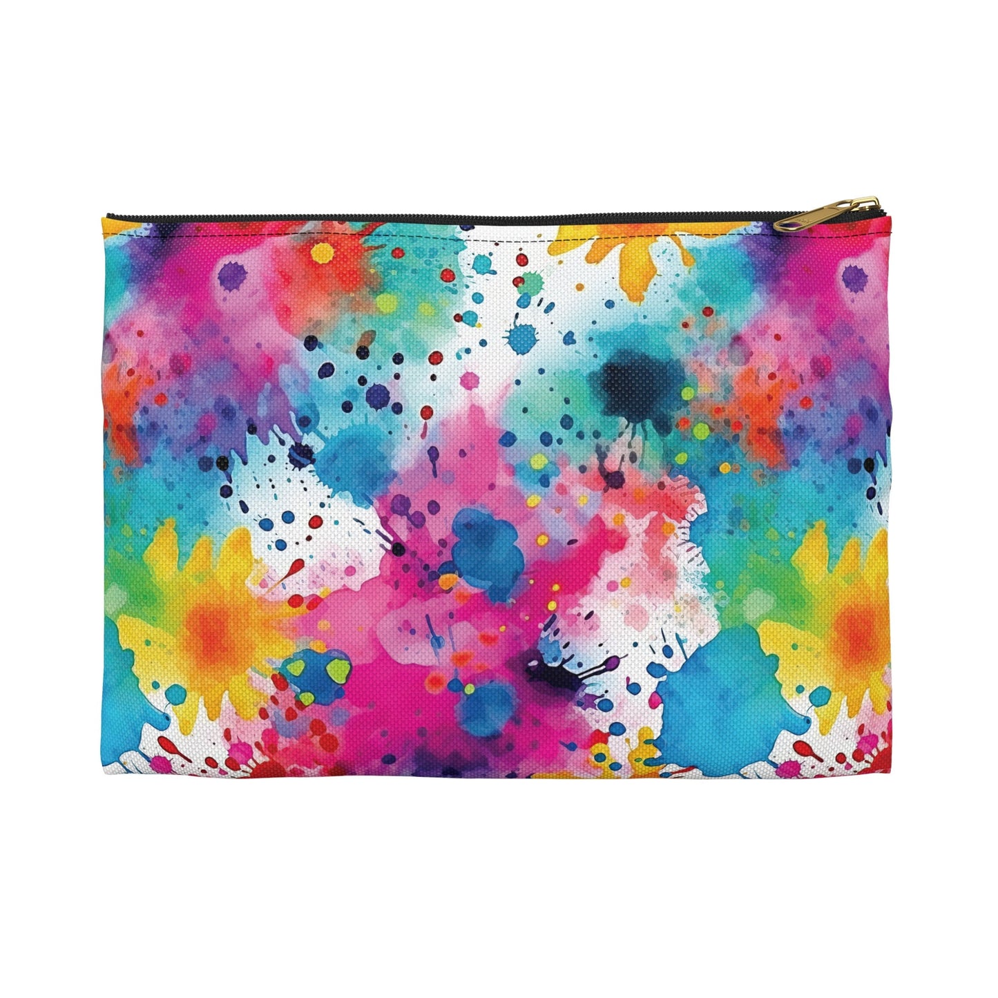 Paint Splatter Accessory Pouch, Zippered Pouch, Splatter Paint Makeup Bag, Flat Zipper Pouch, Zippered Bag, Zippered Cosmetic Pouch, Zip Bag