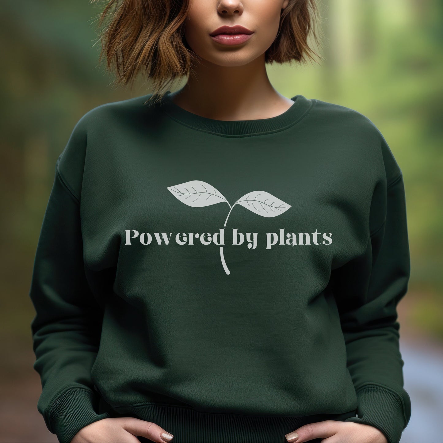Powered By Plants Sweatshirt Eat More Plants Vegan Sweater Veganism Shirt Herbivore Vegetarian T-Shirt Vegan Gift Eat Your Veggies Crewneck