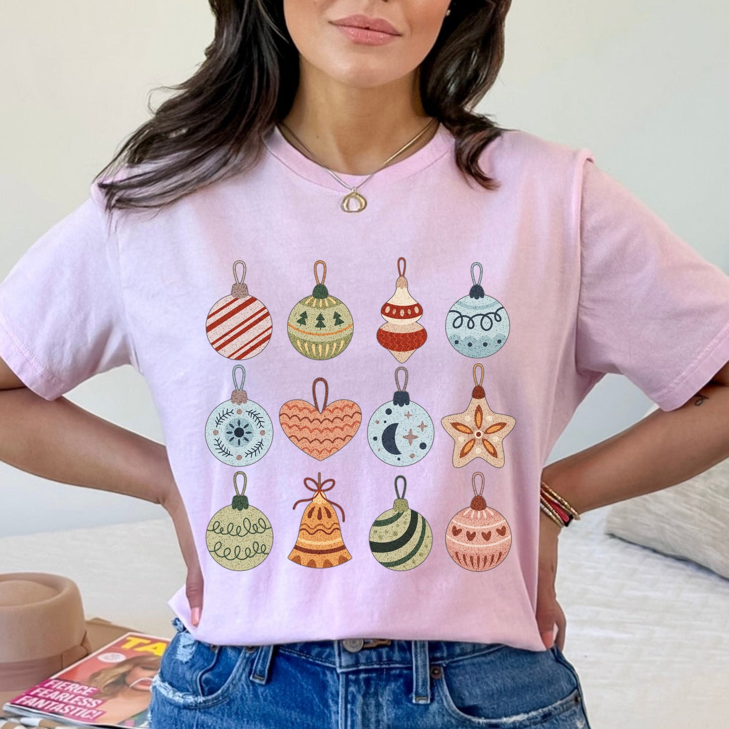 Cute Xmas Shirt Christmas Ornament Shirt Christmas Crewneck Holiday Cute Holiday Shirts Christmas Family Shirts Retro Womens Xmas Shirts