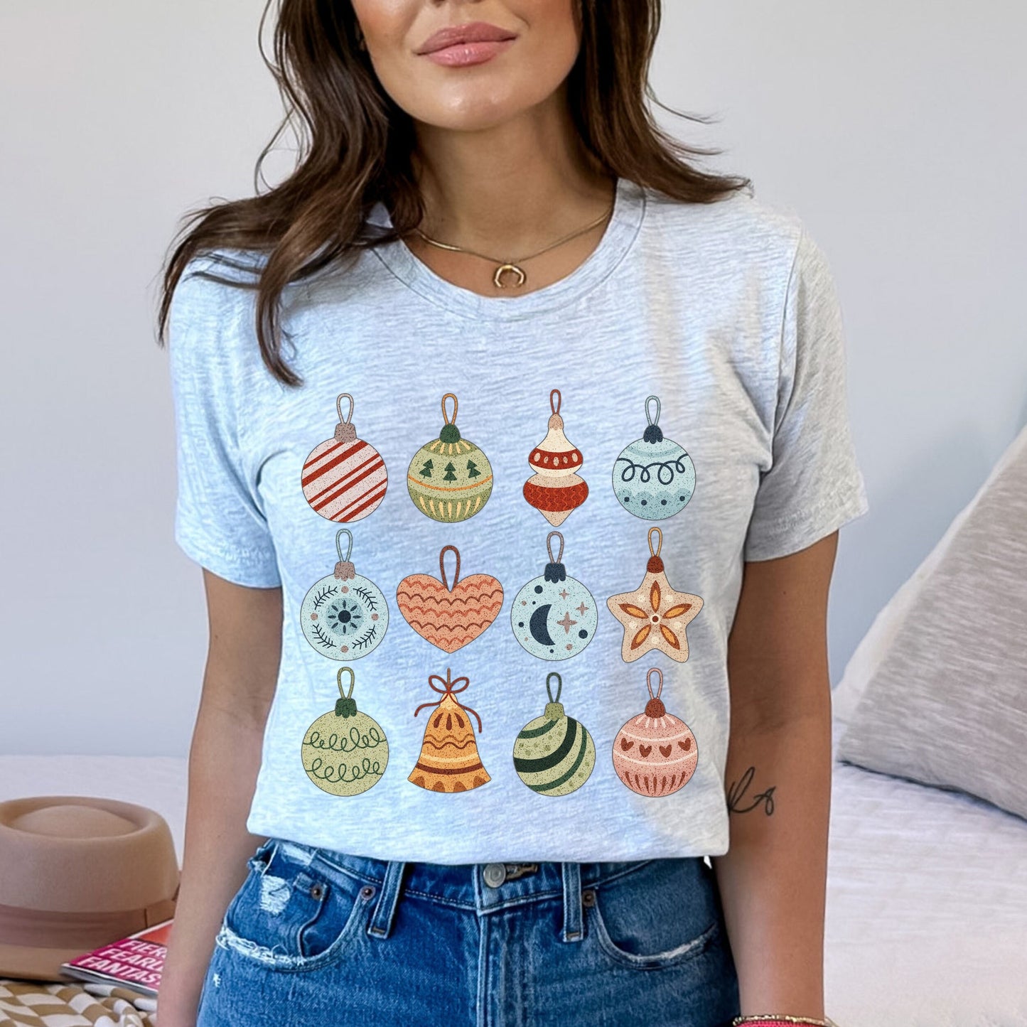 Cute Xmas Shirt Christmas Ornament Shirt Christmas Crewneck Holiday Cute Holiday Shirts Christmas Family Shirts Retro Womens Xmas Shirts