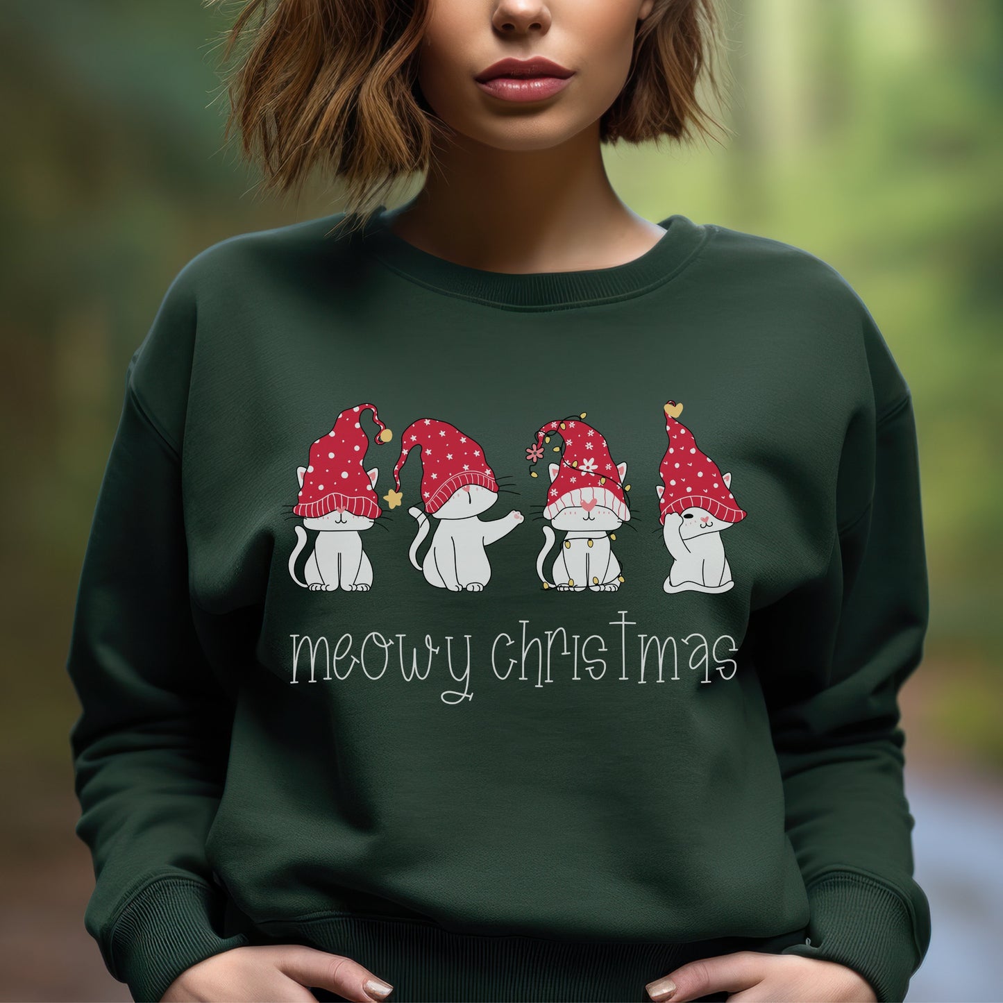 Meowy Christmas Sweatshirt Cat Christmas Sweatshirt Meowy Catmas Sweater Cat Lover Gift for Women Cat Mom Sweatshirt Cat Lovers Gift Ideas
