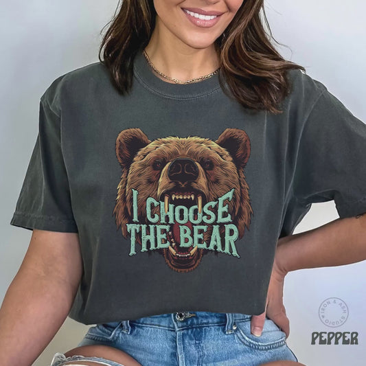 I Choose The Bear T-Shirt Comfort Colors Shirt Team Bear Vs Man TShirt Equal Rights TikTok 4B Movement Funny Feminist T-Shirt Medusa Tee Shirt