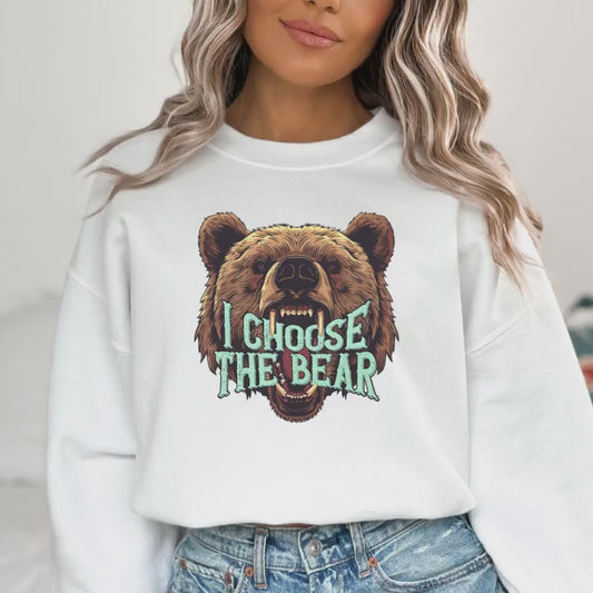 I Choose The Bear Sweatshirt Team Bear Vs Man Womens Rights Shirt Man or Bear TikTok 4B Movement Funny Feminist Smash the Patriarchy