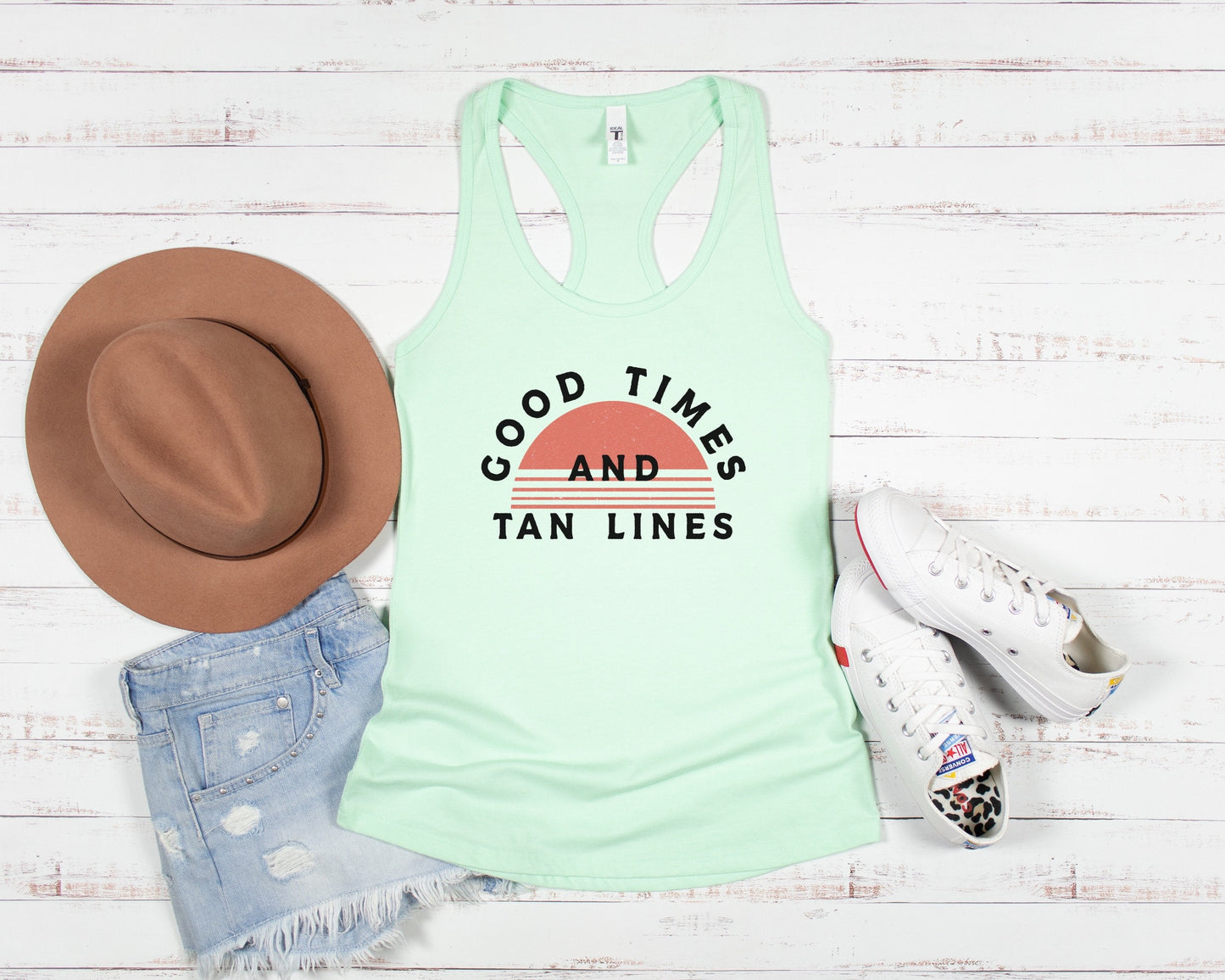 Good Times and Tan Lines Tank Top, Beach Vacation, Summer Beach Tops, Beach Life Shirt, Summer Vibes Top, Vacation Tanks, Womens Summer Tank