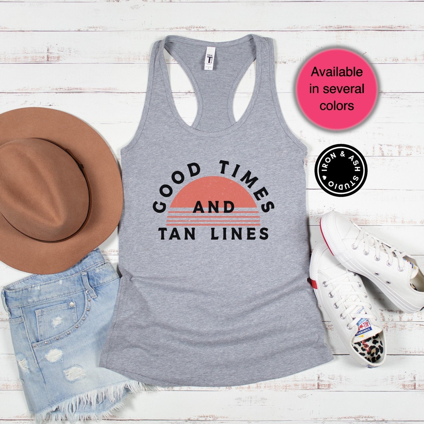 Good Times and Tan Lines Tank Top, Beach Vacation, Summer Beach Tops, Beach Life Shirt, Summer Vibes Top, Vacation Tanks, Womens Summer Tank