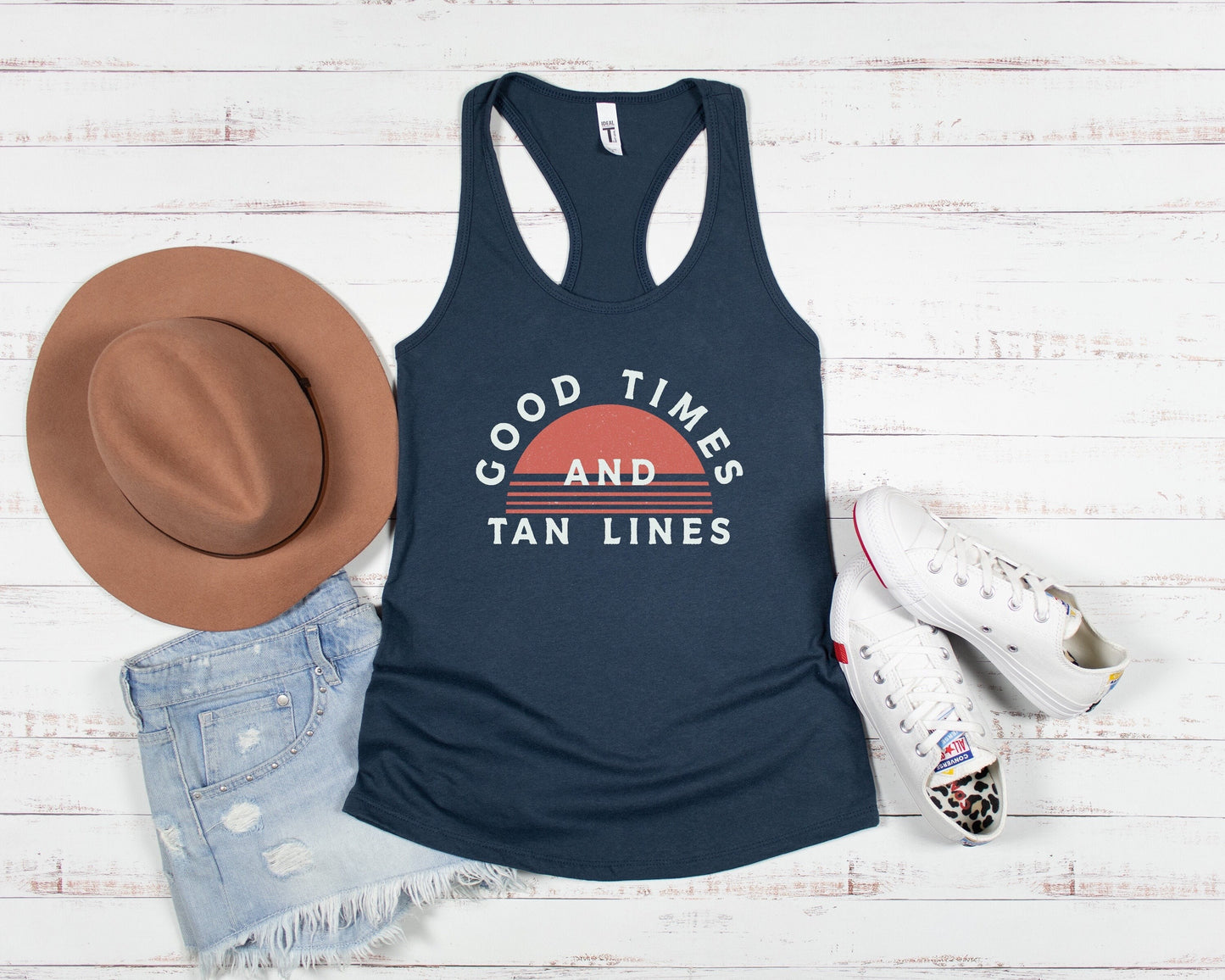 Good Times and Tan Lines Tank Top, Beach Vacation, Summer Beach Tops, Beach Life Shirt, Summer Vibes Top, Vacation Tanks, Womens Summer Tank
