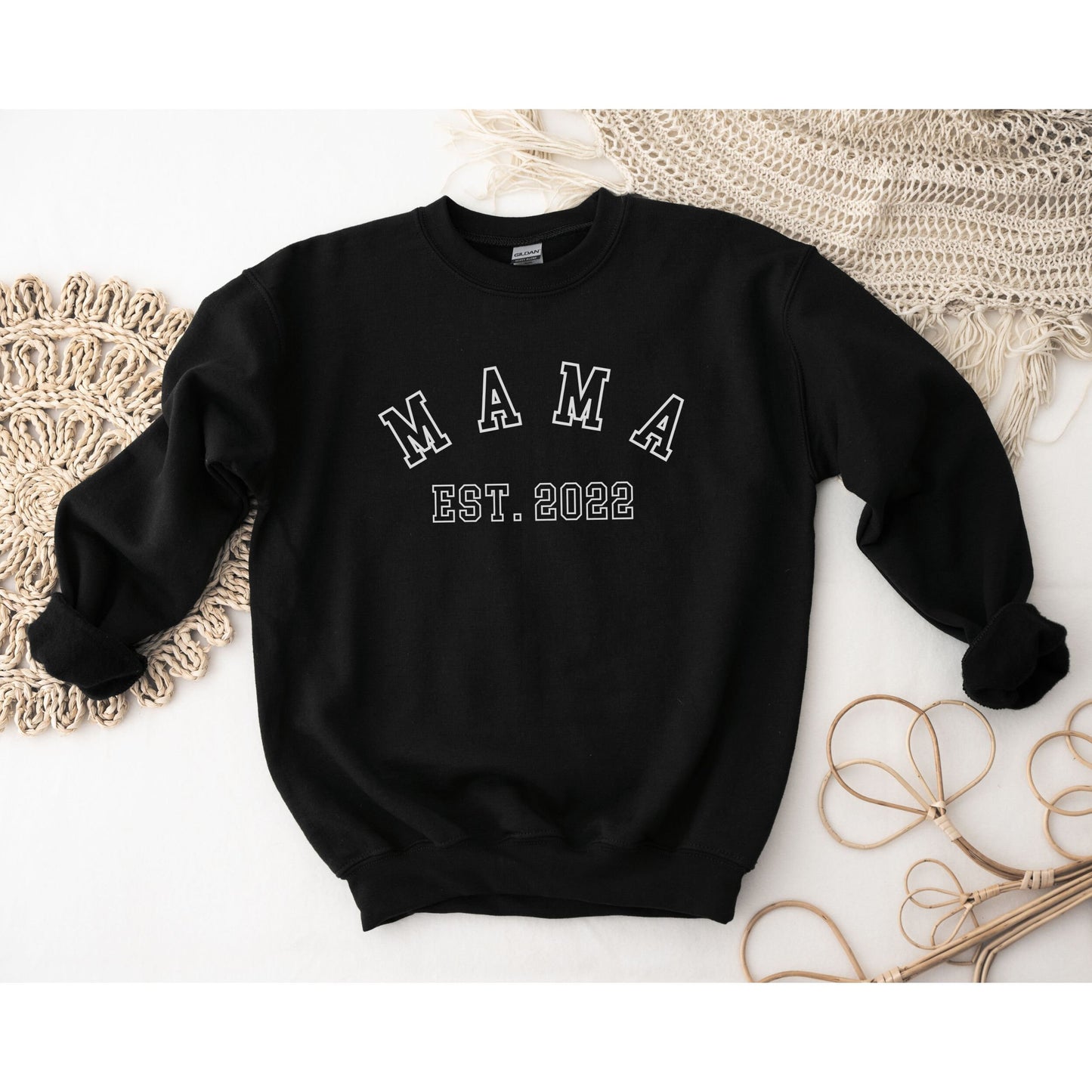Custom Mama Est 2024 Sweatshirt, Personalized Mama Sweatshirt, Mothers Day, Custom Date Mama Shirt, Cute Pregnancy Announcement Shirt