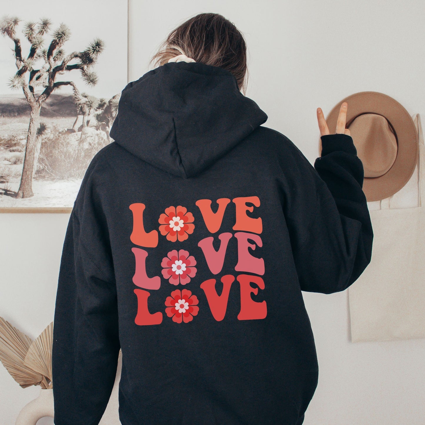 Positive Message Hoodie Oversized Sweater Trendy Sweatshirt Love VSCO Girl Tumbler Clothing Unisex Kindness Words on Back Trendy Clothes