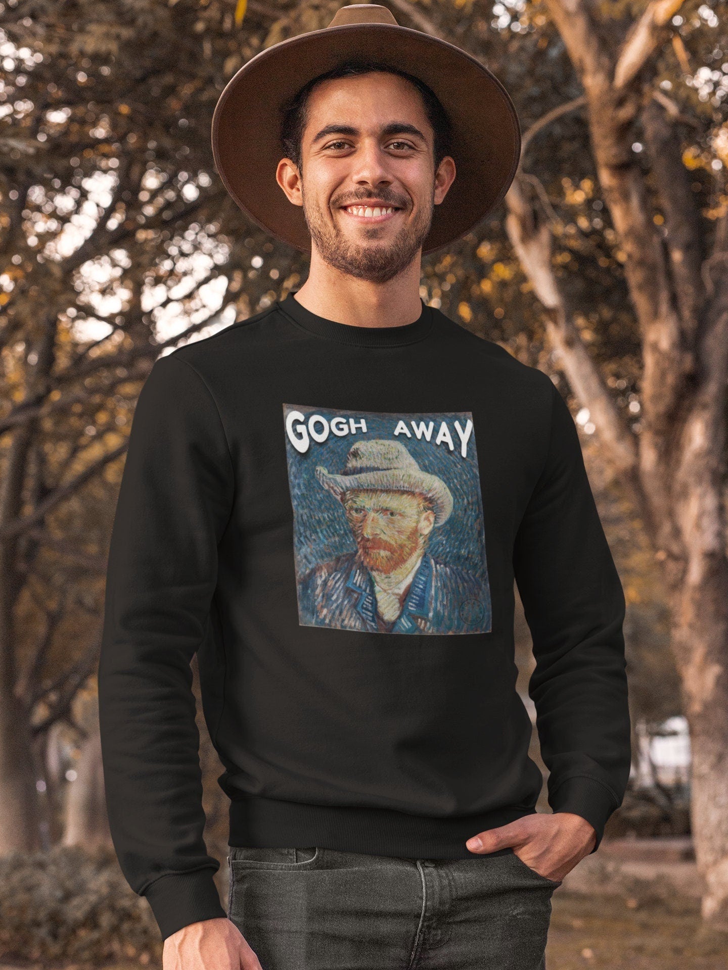 Gogh Away Vincent Van Gogh Sweatshirt, Go Away, Artsy Sweatshirt, Funny Van Gogh, Funny Artist Sweater, Funny Artistic, Art Teacher Sweater