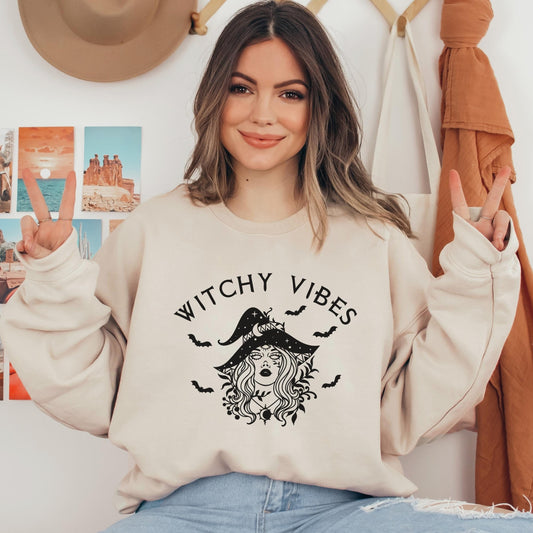 Witchy Vibes Sweatshirt, Halloween Witch Shirt, Blessed Be Shirt, Witchcraft Shirt, Cute Halloween, Womens Halloween, Cute Halloween Shirt