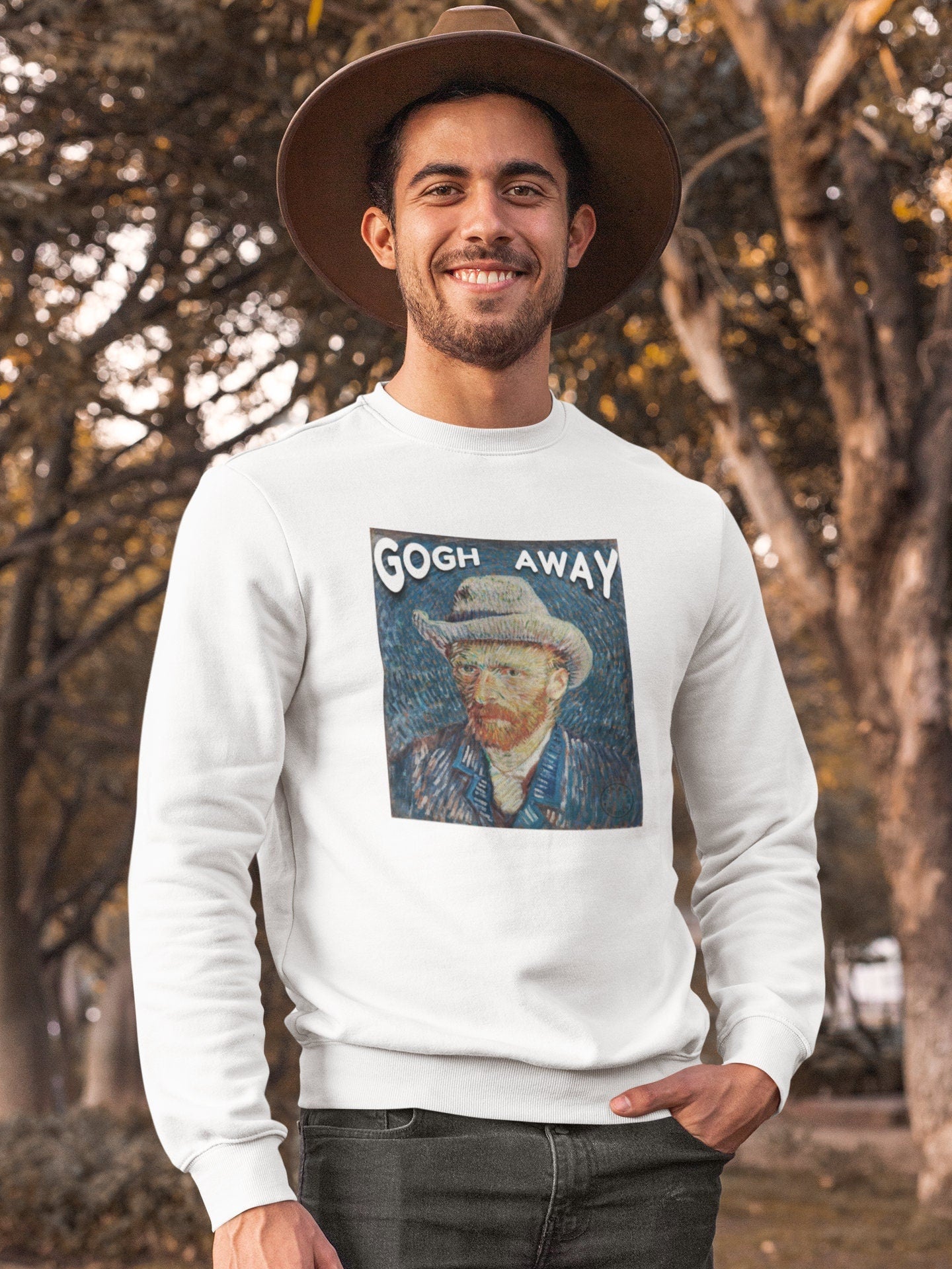 Gogh Away Vincent Van Gogh Sweatshirt, Go Away, Artsy Sweatshirt, Funny Van Gogh, Funny Artist Sweater, Funny Artistic, Art Teacher Sweater