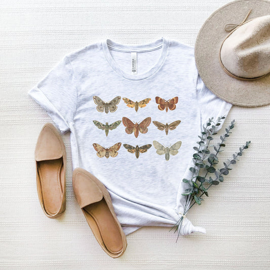 Cottagecore Aesthetic Moth Shirt, Moth Cottagecore, Entomology Shirt, Bug Shirt, Botanical Shirt, Dark Academia, Goblincore Clothing, Insect