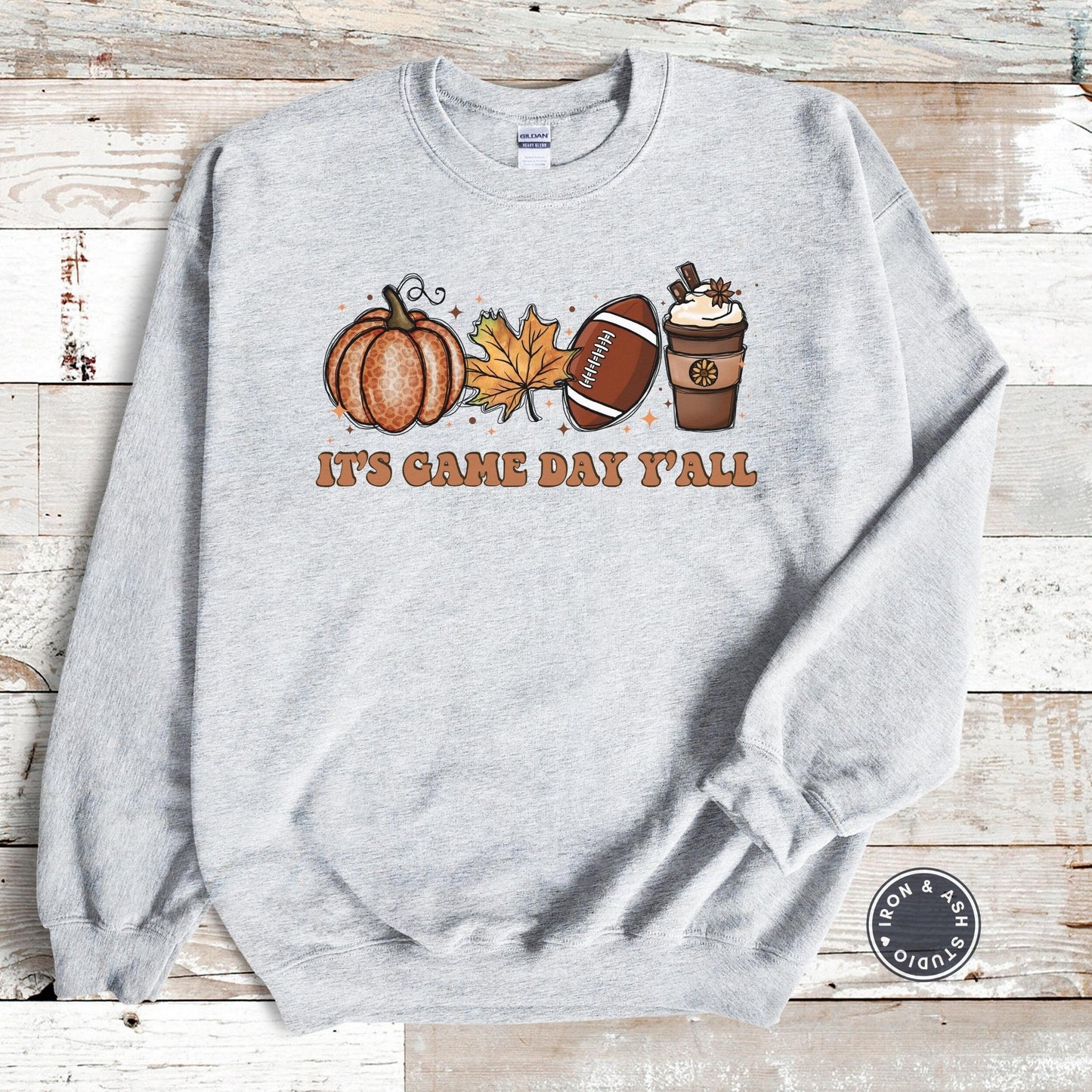 Retro Football Sweatshirt It's Game Day Y'all Football Shirts for Women Tailgate Clothes Fall Coffee Sweatshirt Fall Crewneck Football Mom