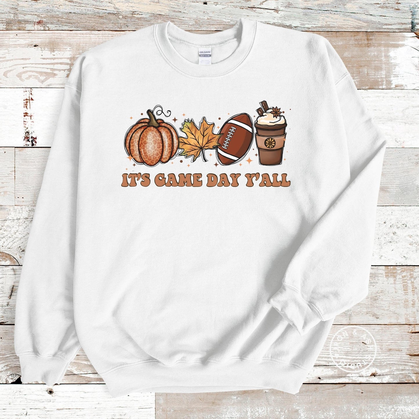 Retro Football Sweatshirt It's Game Day Y'all Football Shirts for Women Tailgate Clothes Fall Coffee Sweatshirt Fall Crewneck Football Mom