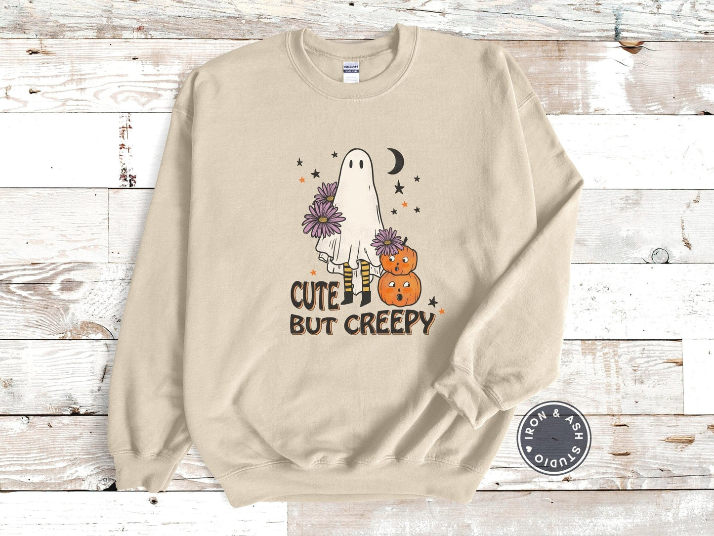 Cute But Creepy Sweatshirt, Spooky Season Ghost Halloween Crewneck, Cute Ghost, Ghost Sweatshirt, Floral Retro, Halloween Party Shirt