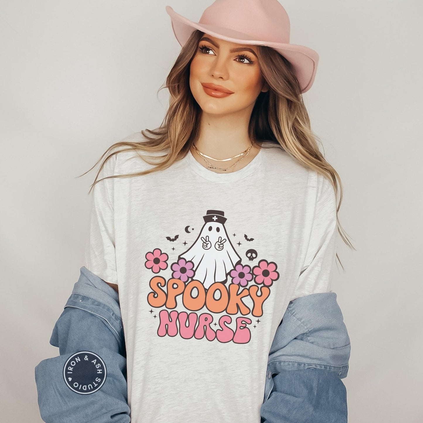 Spooky Nurse Shirt, Nurse Halloween Ghost T Shirt, Spooky Season, RN Halloween TShirt, Cute Ghost Tee, Retro Nurse Shirt, Fall Nurse Shirt