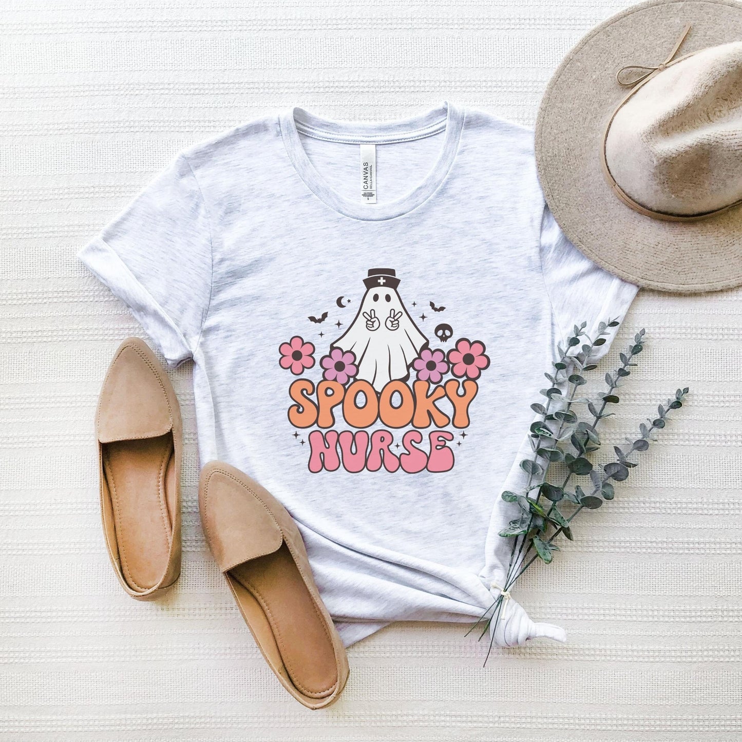 Spooky Nurse Shirt, Nurse Halloween Ghost T Shirt, Spooky Season, RN Halloween TShirt, Cute Ghost Tee, Retro Nurse Shirt, Fall Nurse Shirt