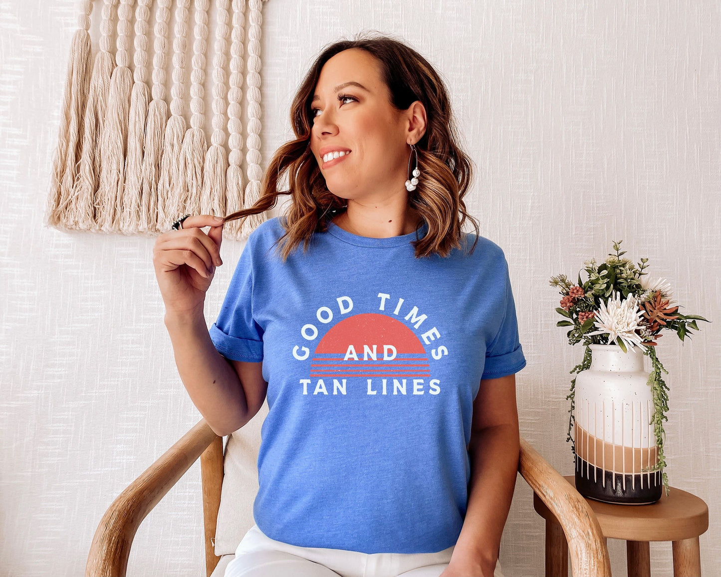 Good Times And Tan Lines Shirt, Tan Tipsy Summer Tee, Good Vibes, Suntan, Beach, Fun In The Sun T Shirt, Cute Beach shirt, lake days T-shirt