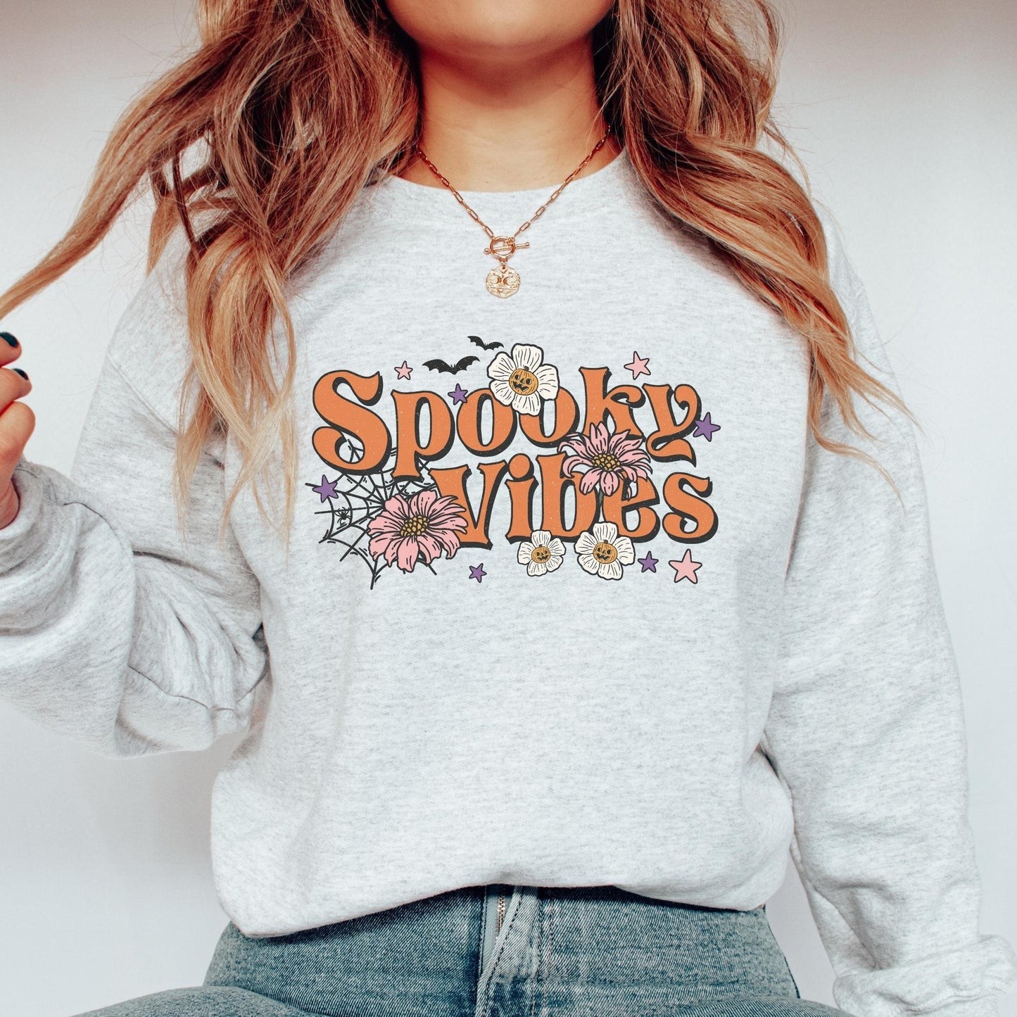 Spooky Season Sweatshirt, Spooky Sweatshirt, Spooky Vibes, Floral Halloween, Halloween Retro Shirt,Vintage Halloween Sweatshirt,Fall Apparel