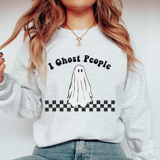 Ghost Sweatshirt, Cute Ghost Sweater, Ghost Crewneck, Funny Halloween Sweatshirt, Halloween Sweater, Introvert Antisocial Sweatshirt Teens
