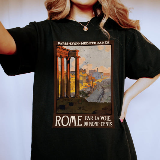 Italy Shirt Vintage Rome France Travel Poster Tee Comfort Color TShirt Italia Rome Paris Italy Graphic Tee Gift for Traveler Wanderlust Tee