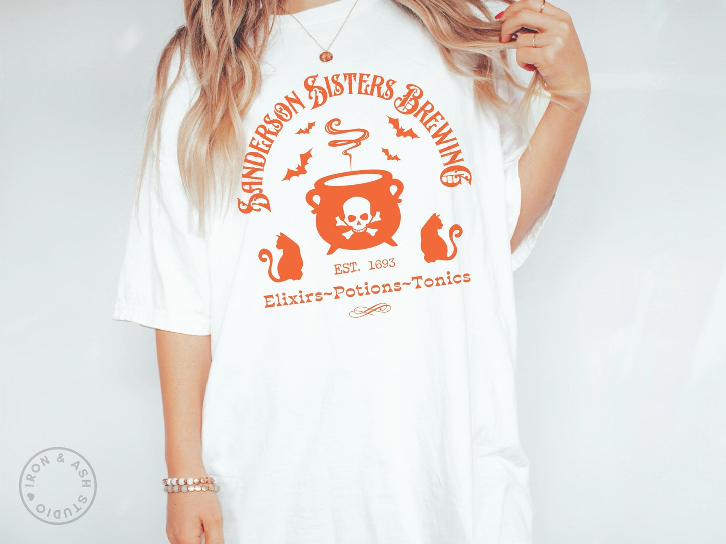 Witch Sisters Brewing Co Shirt Comfort Colors TShirt Cute Halloween Witch Shirt Witchy Clothing Spooky Season Hocus Pocus Halloween Cat