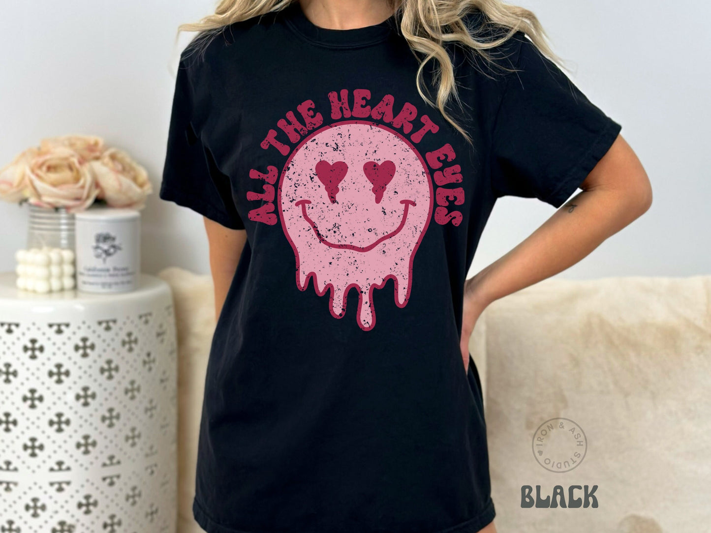 Comfort Colors Heart Eyes Valentines Shirt Trendy Valentine Hearts Shirt Retro T Shirt Valentine Tshirt Funny Unisex Valentines Graphic Tee