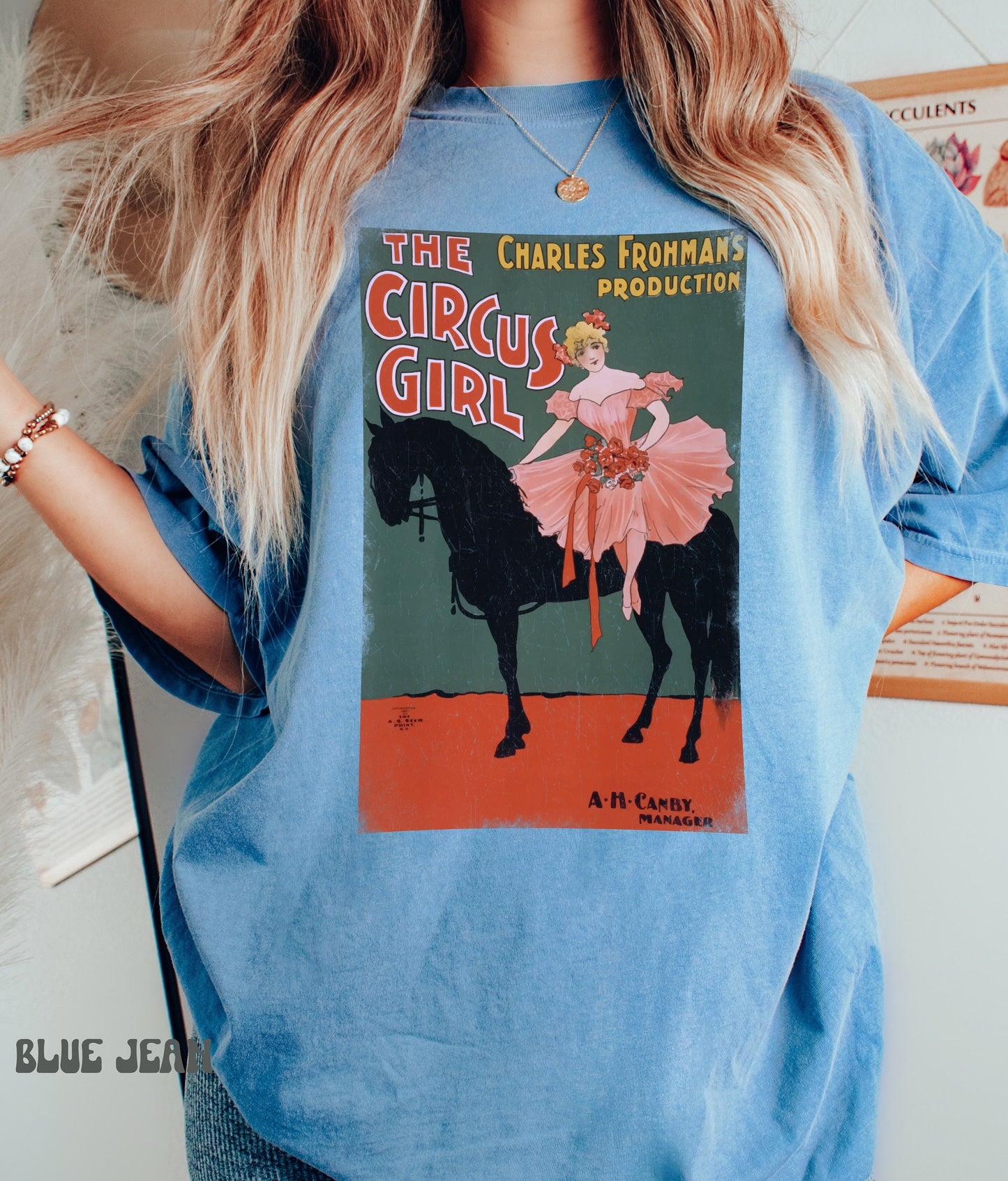 Vintage Indie Circus Girl Poster Shirt Distressed Style Tee Cottagecore Dark Academia Trendy Aesthetic Comfort Color Crewneck Theatre Gift