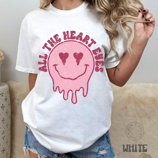 Comfort Colors Heart Eyes Valentines Shirt Trendy Valentine Hearts Shirt Retro T Shirt Valentine Tshirt Funny Unisex Valentines Graphic Tee