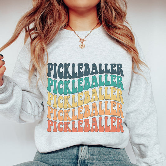 Retro Pickleballer Sweatshirt for Women, Cute Pickleball Crewneck Sweater, Pickleball Gifts, Pickleball Shirt, Pickleballer Birthday Gifts