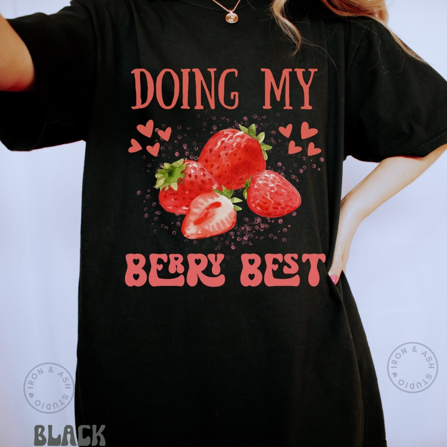 Doing My Best Shirt Comfort Color Strawberry Trendy Graphic Tee Positivity Tee VSCO Oversized TShirt Aesthetic Cottagecore Shirt for Women