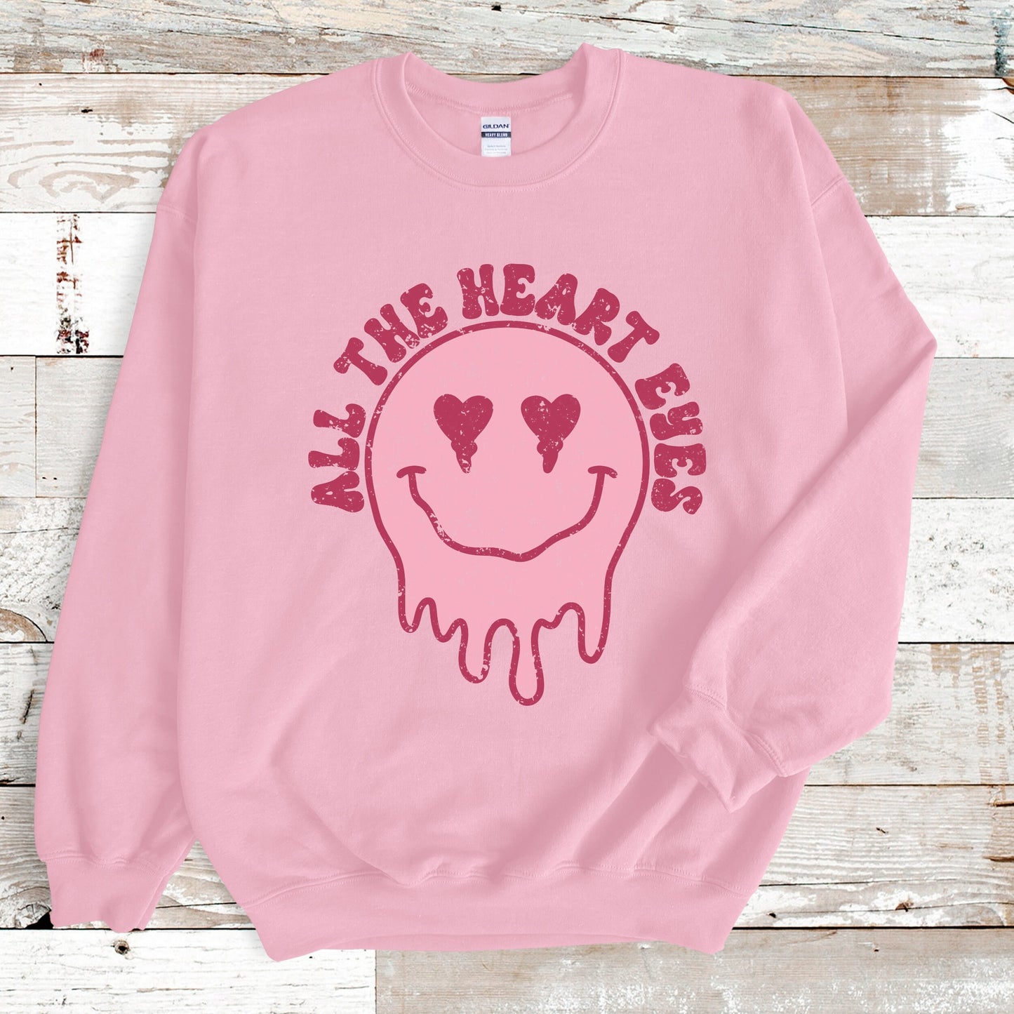 Retro Heart Eyes Valentines Day Sweatshirt Trendy Valentine Sweater Preppy Valentine Sweatshirt Oversized Melty Heart Valentine Crewneck
