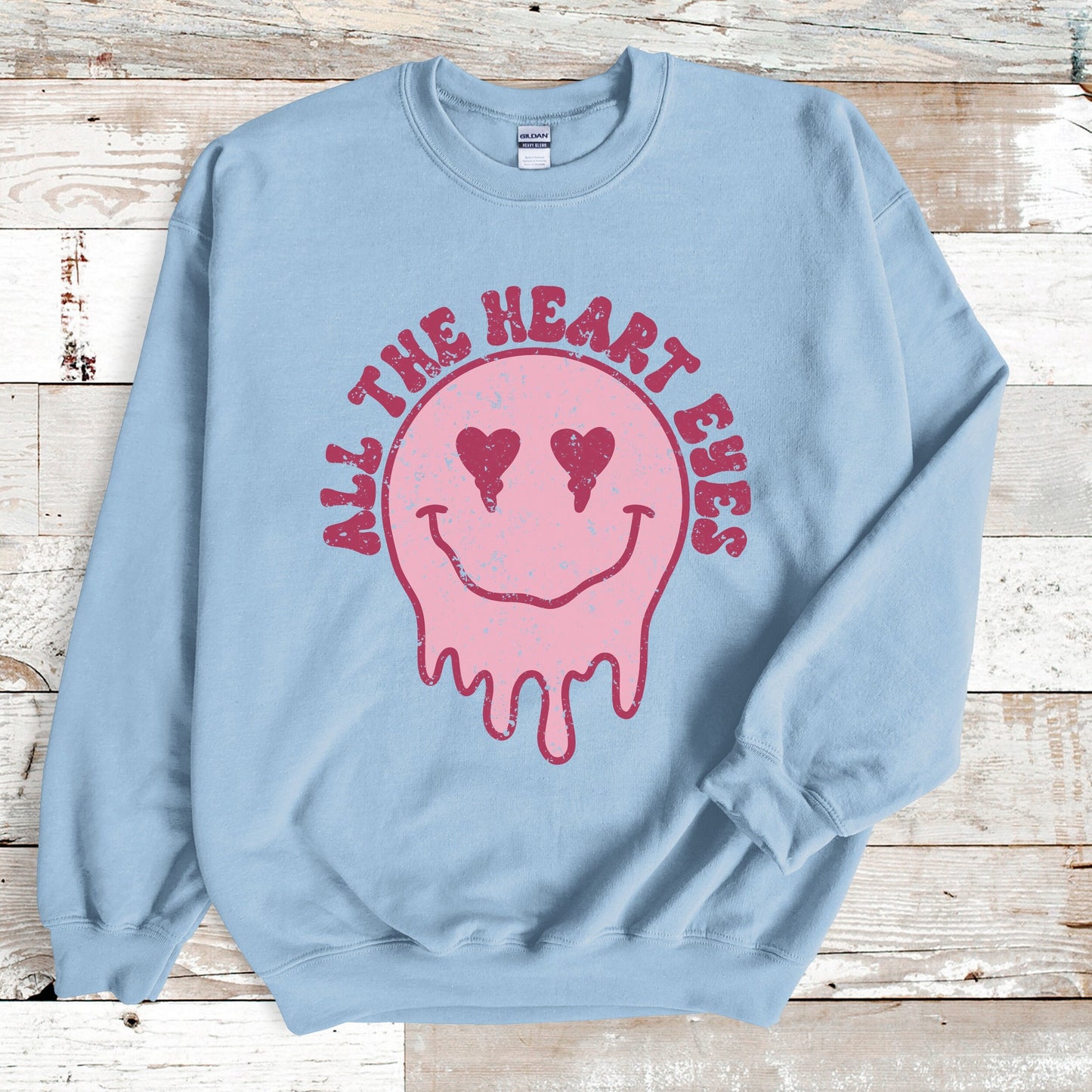 Retro Heart Eyes Valentines Day Sweatshirt Trendy Valentine Sweater Preppy Valentine Sweatshirt Oversized Melty Heart Valentine Crewneck