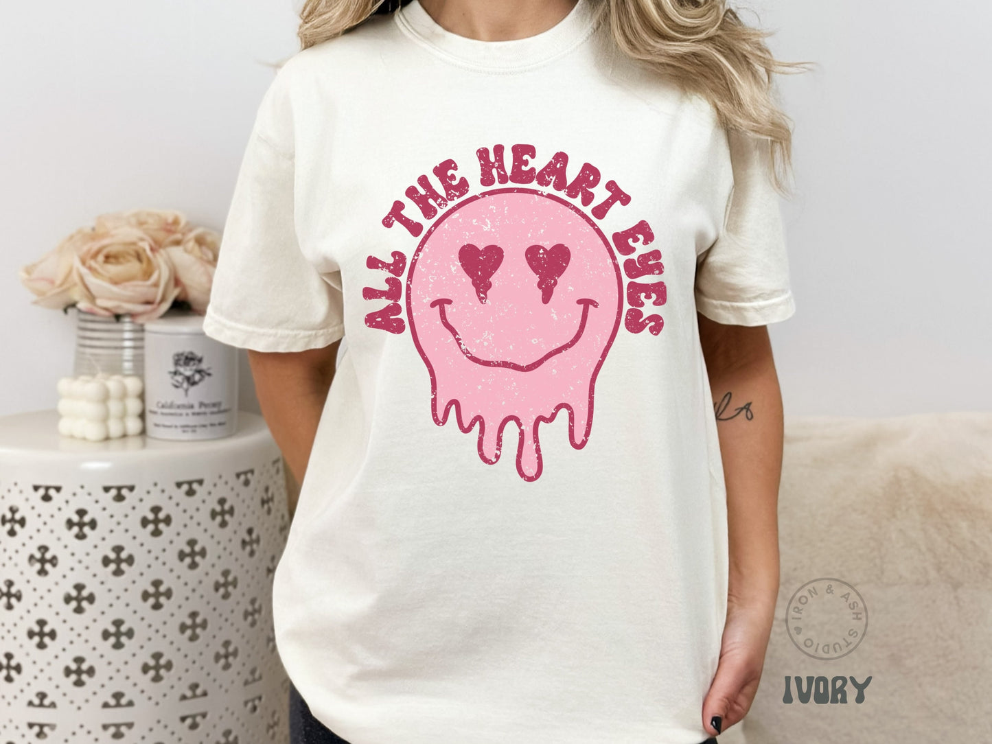 Comfort Colors Heart Eyes Valentines Shirt Trendy Valentine Hearts Shirt Retro T Shirt Valentine Tshirt Funny Unisex Valentines Graphic Tee