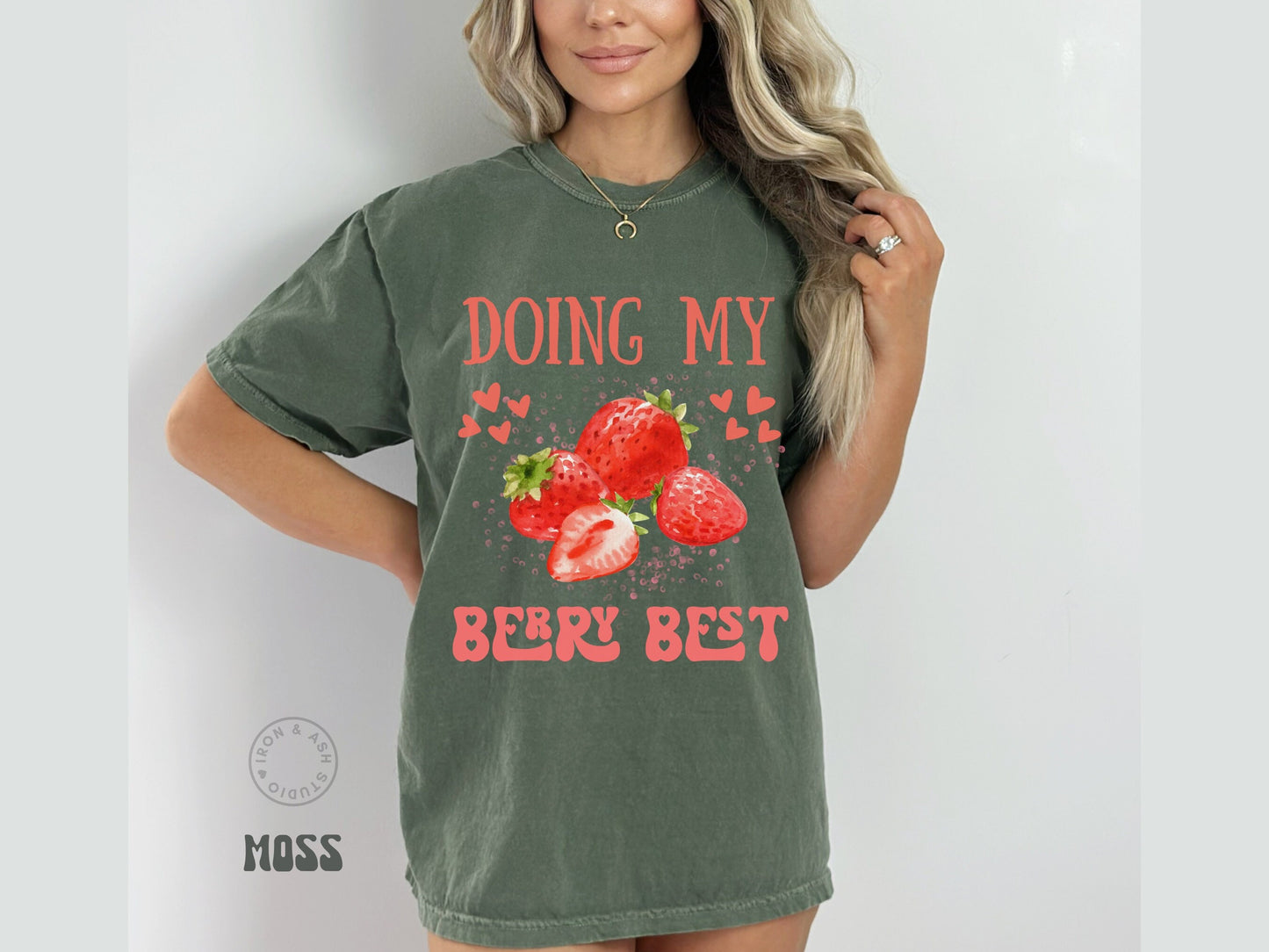 Doing My Best Shirt Comfort Color Strawberry Trendy Graphic Tee Positivity Tee VSCO Oversized TShirt Aesthetic Cottagecore Shirt for Women