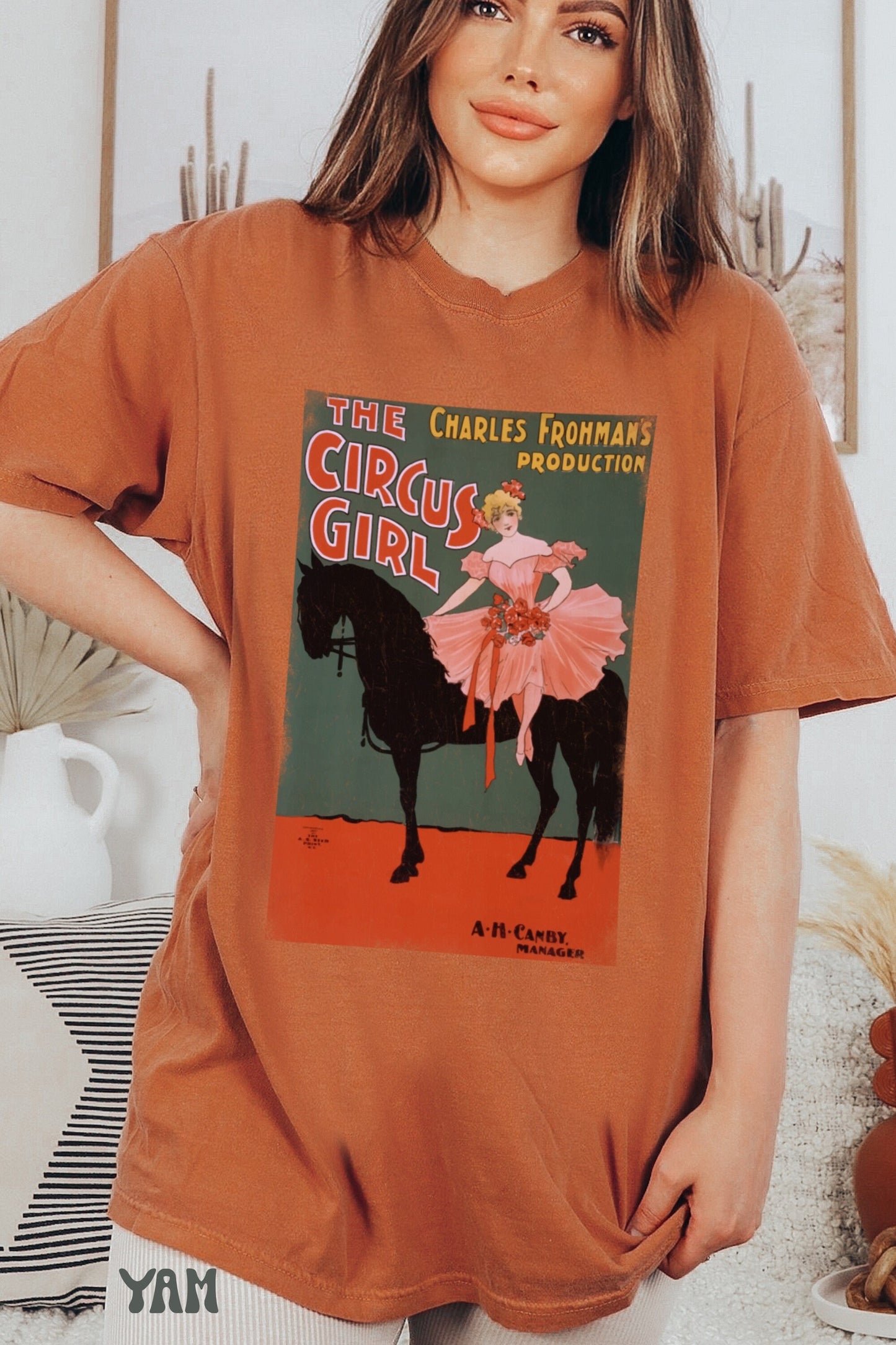 Vintage Indie Circus Girl Poster Shirt Distressed Style Tee Cottagecore Dark Academia Trendy Aesthetic Comfort Color Crewneck Theatre Gift